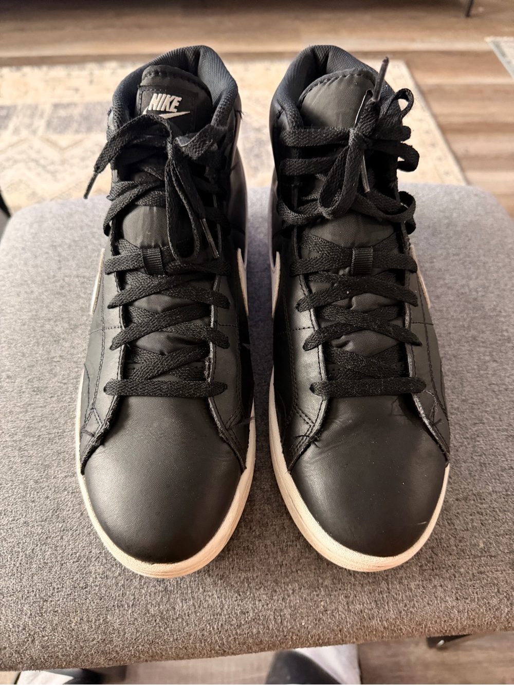 Nike Black High-Top Sneakers with White Soles